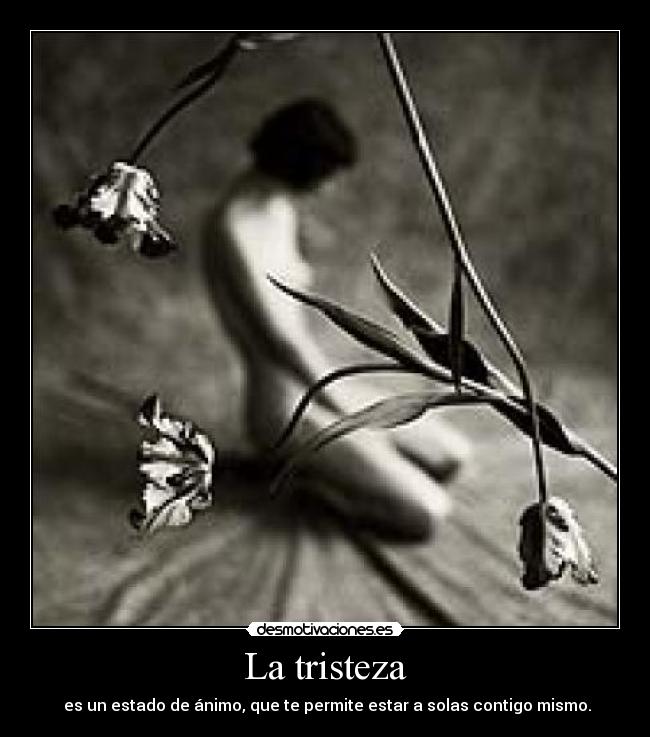 La tristeza - es un estado de ánimo, que te permite estar a solas contigo mismo.