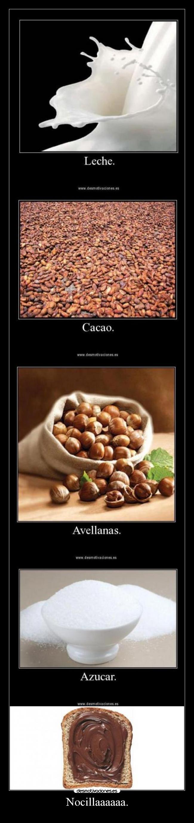 carteles leche cacao avellanas azucar nocilla desmotivaciones