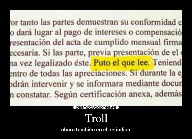 Troll - ahora también en el periódico
