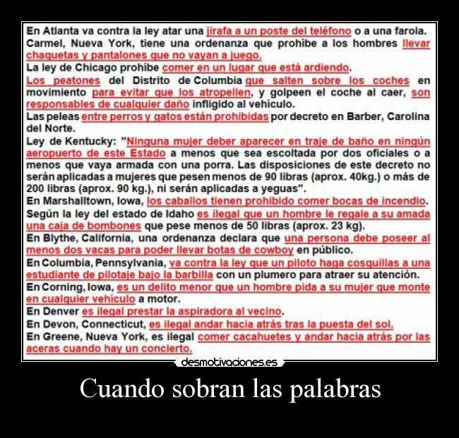 Cuando sobran las palabras - 