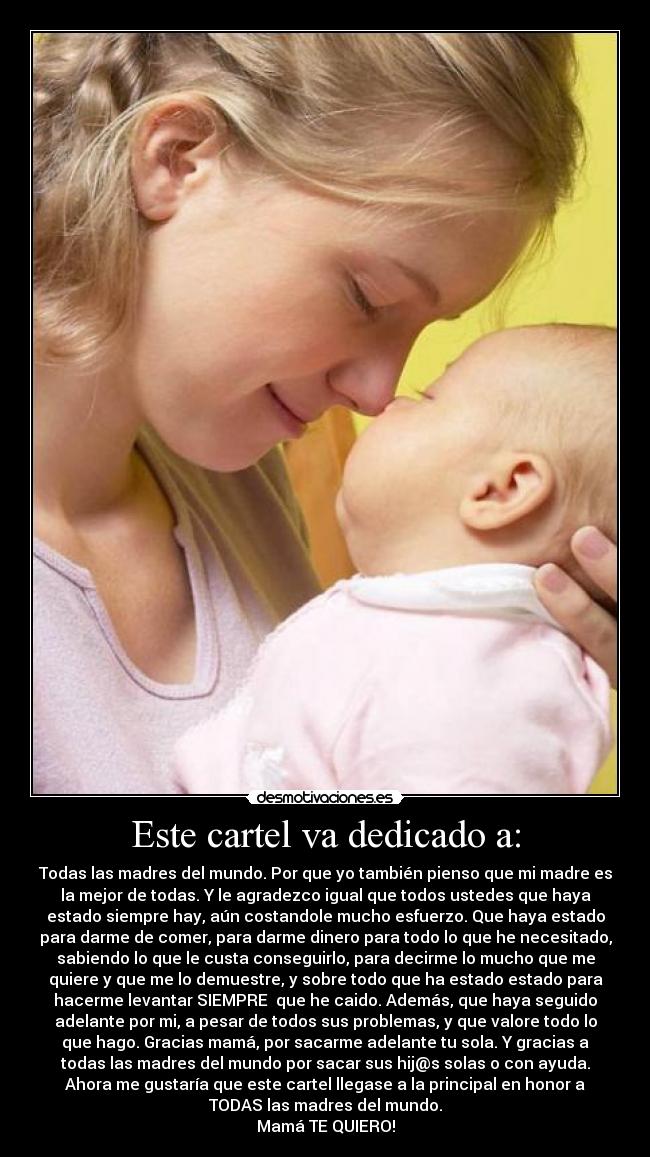 Este cartel va dedicado a: - 