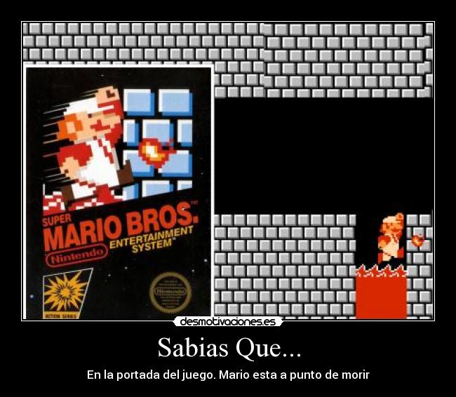 Sabias Que... - En la portada del juego. Mario esta a punto de morir