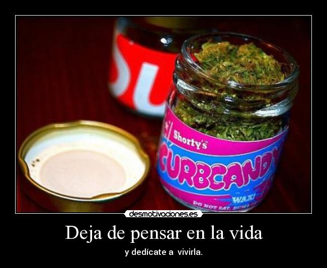 Deja de pensar en la vida - y dedícate a vivirla.