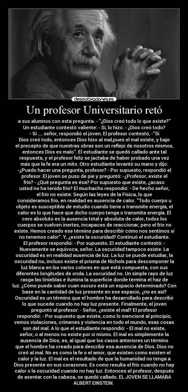 Un profesor Universitario retó -