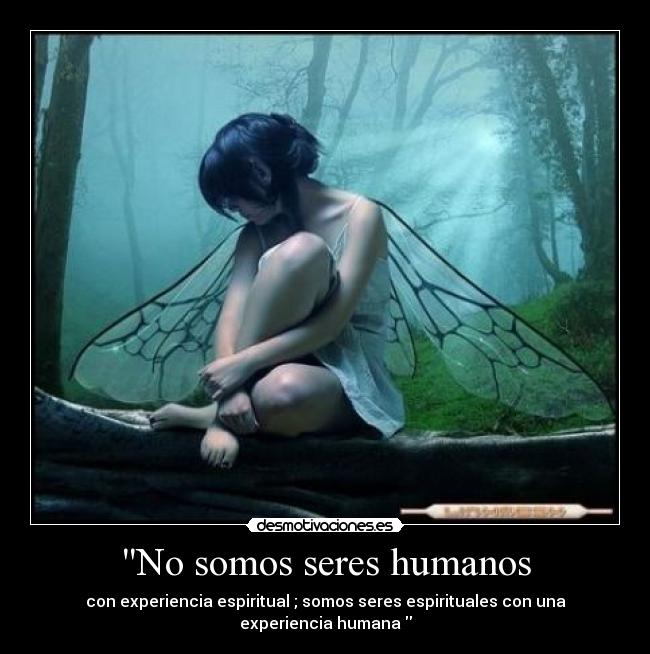 No somos seres humanos - con experiencia espiritual ; somos seres espirituales con una experiencia humana 