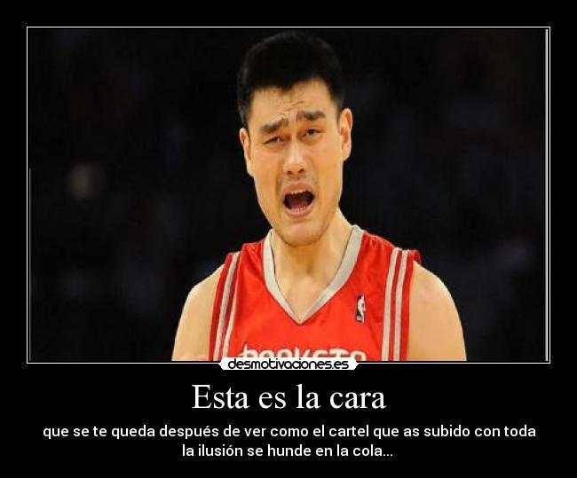 Esta es la cara - que se te queda después de ver como el cartel que as subido con toda
la ilusión se hunde en la cola...