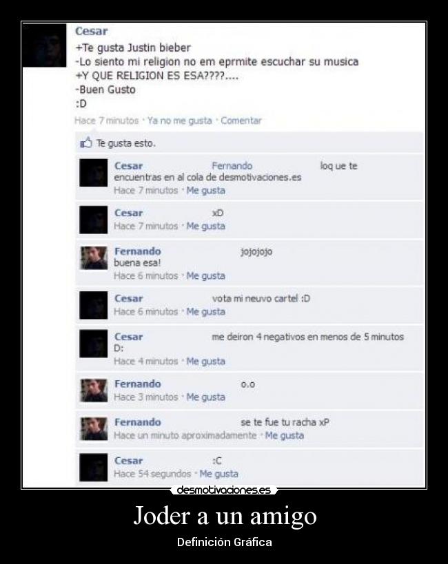 Joder a un amigo - Definición Gráfica