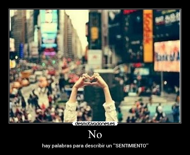 No - hay palabras para describir un SENTIMIENTO
