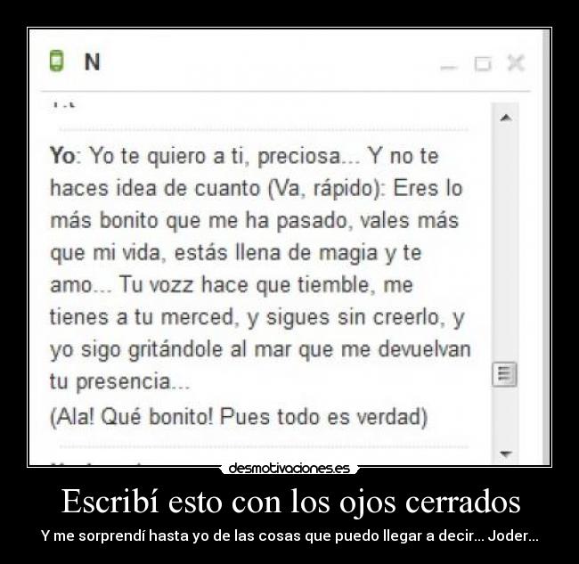 Escribí esto con los ojos cerrados - 