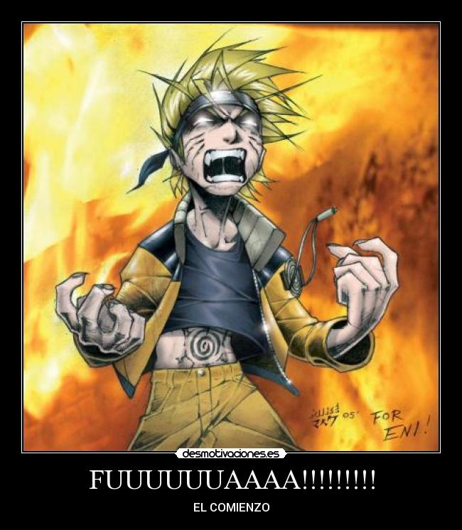 carteles fuaaaa saco fuerza caracter naruto desmotivaciones
