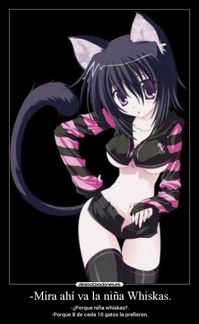 -Mira ahí va la niña Whiskas. - 