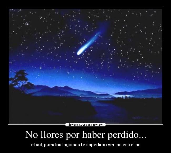 No llores por haber perdido... - 