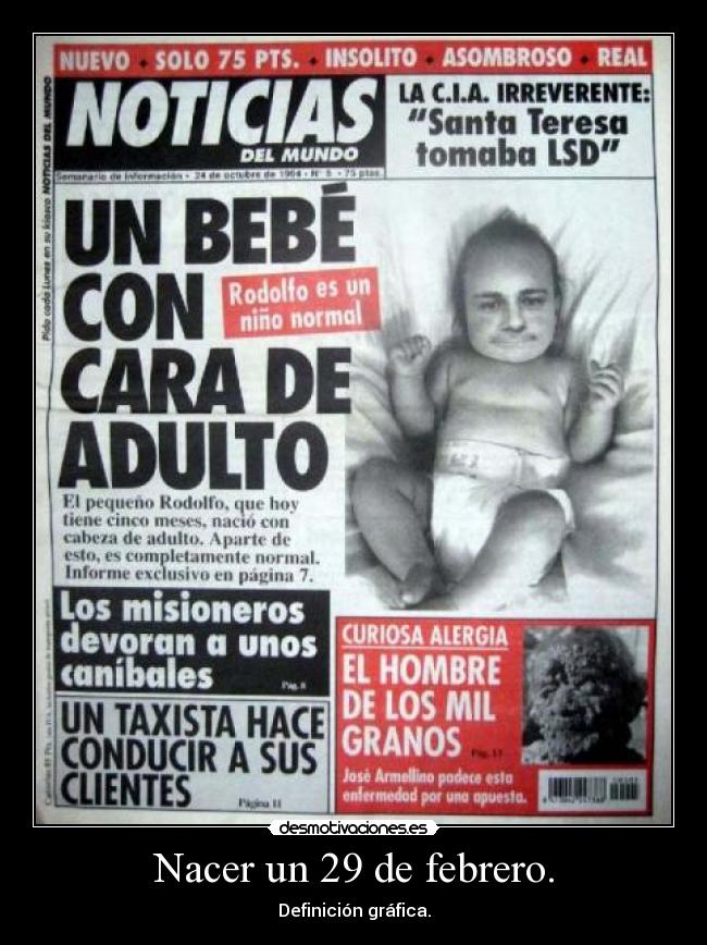 Nacer un 29 de febrero. - Definición gráfica.