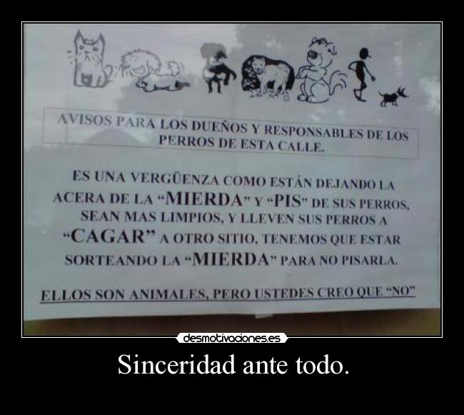 carteles sinceridad ante todo desmotivaciones
