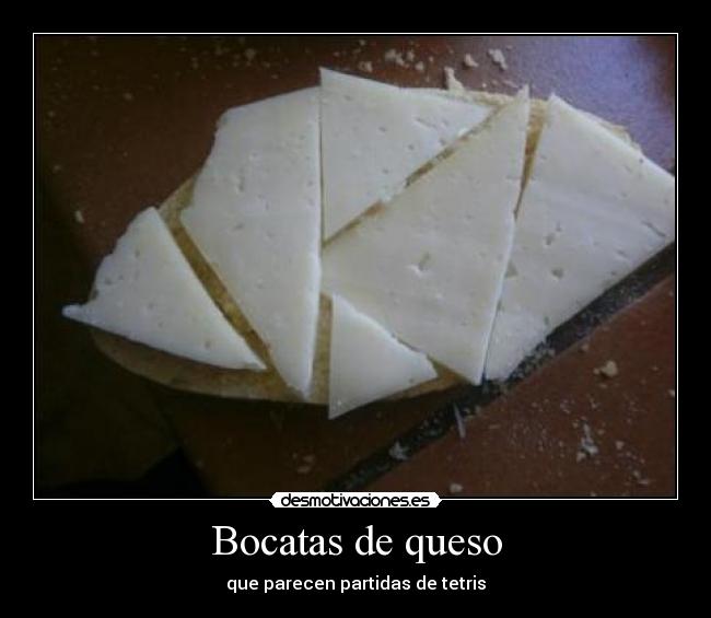 Bocatas de queso - que parecen partidas de tetris