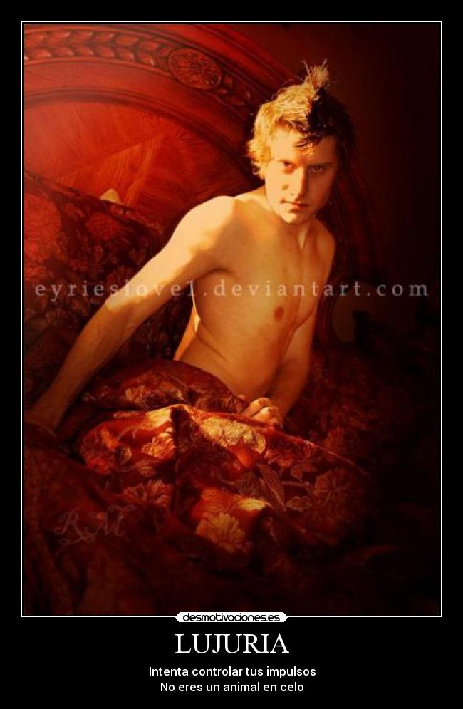 carteles pecados capitales lujuria animal celo impulsos desmotivaciones