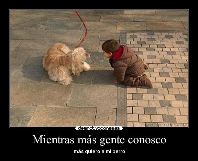 Mientras más gente conosco - más quiero a mi perro