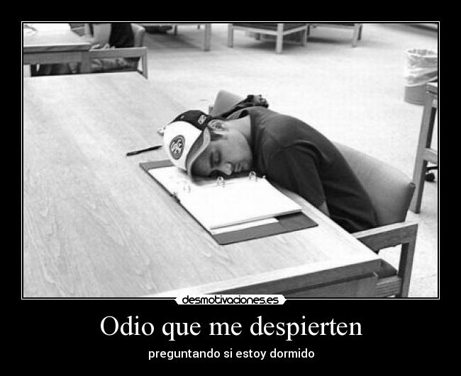 Odio que me despierten - 