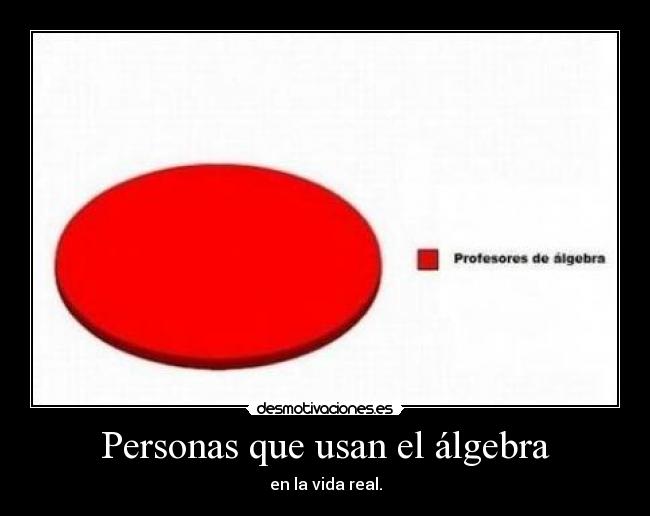 carteles algebra porcentaje numero persona usar vida real wow yo tu desmotivaciones walt_k desmotivaciones