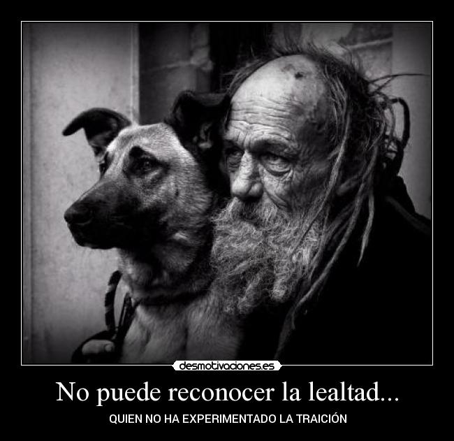No puede reconocer la lealtad... - QUIEN NO HA EXPERIMENTADO LA TRAICIÓN