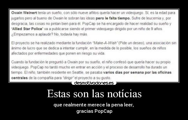 Estas son las notícias -