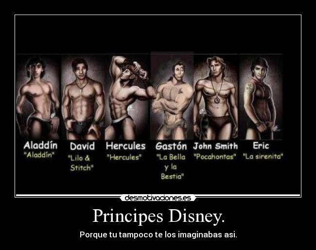 carteles principes disneys macizos guapos desmotivaciones