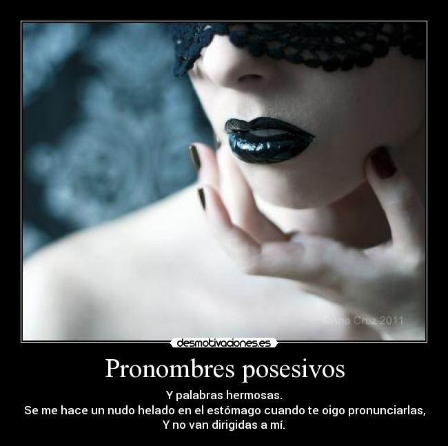 carteles pronombres posesivos palabras hermosas nudo helado estomago desmotivaciones
