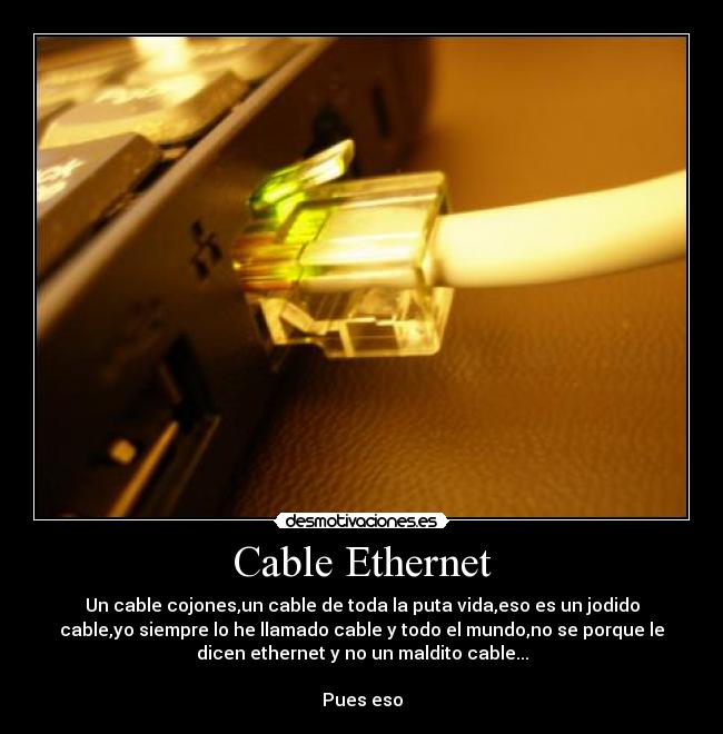 carteles despotricar cable ethernet toda vida desmotivaciones