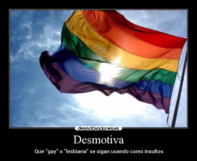 Desmotiva - Que gay o lesbiana se sigan usando como insultos