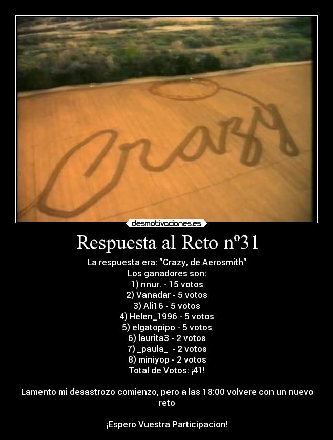 Respuesta al Reto nº31 -