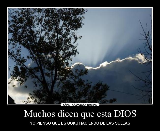 Muchos dicen que esta DIOS - YO PIENSO QUE ES GOKU HACIENDO DE LAS SULLAS