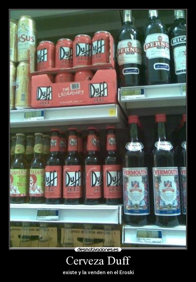 Cerveza Duff - existe y la venden en el Eroski