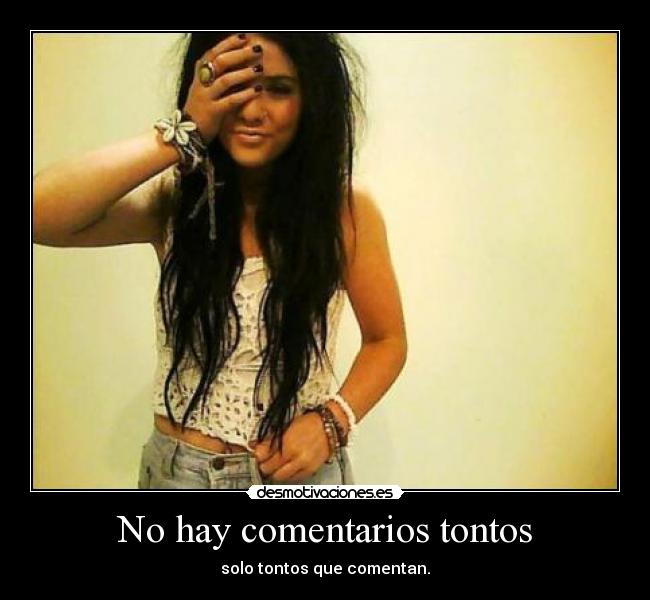 No hay comentarios tontos - solo tontos que comentan.