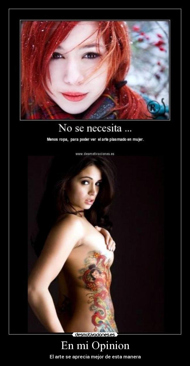 En mi Opinion - El arte se aprecia mejor de esta manera