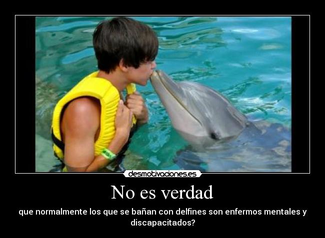 No es verdad - que normalmente los que se bañan con delfines son enfermos mentales y
discapacitados?