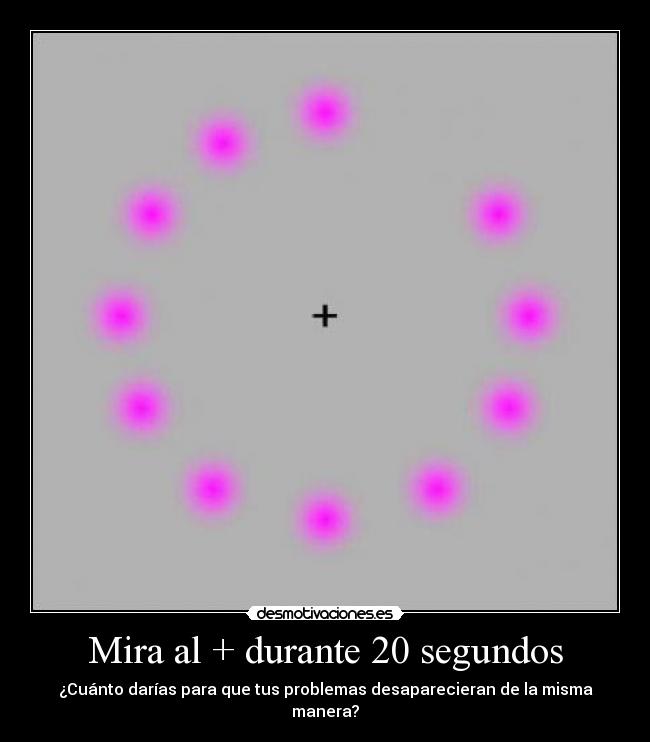 Mira al + durante 20 segundos - 
