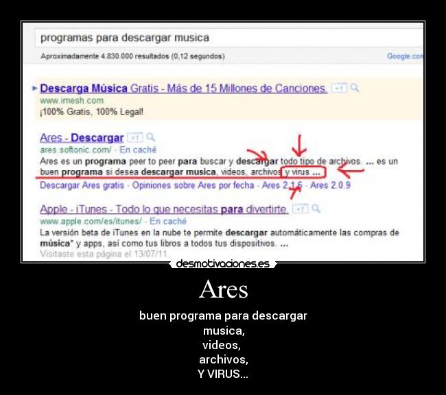 carteles ares desacargar virus desmotivaciones