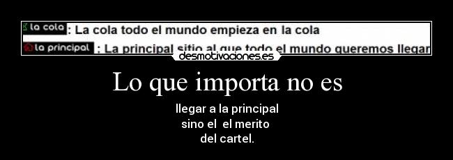 Lo que importa no es - 