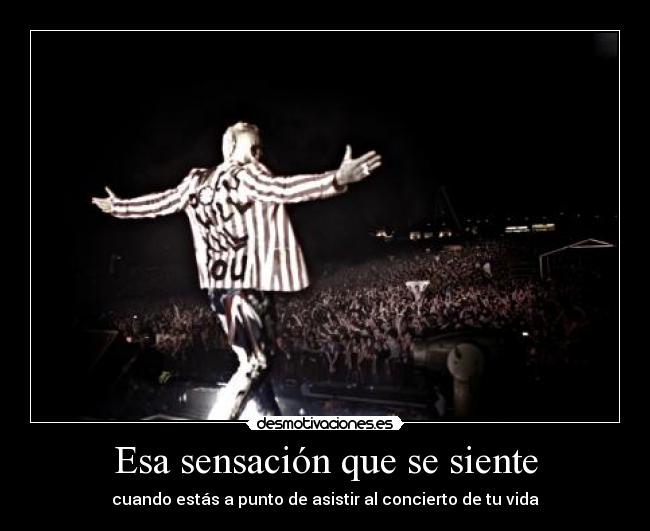 Esa sensación que se siente - cuando estás a punto de asistir al concierto de tu vida