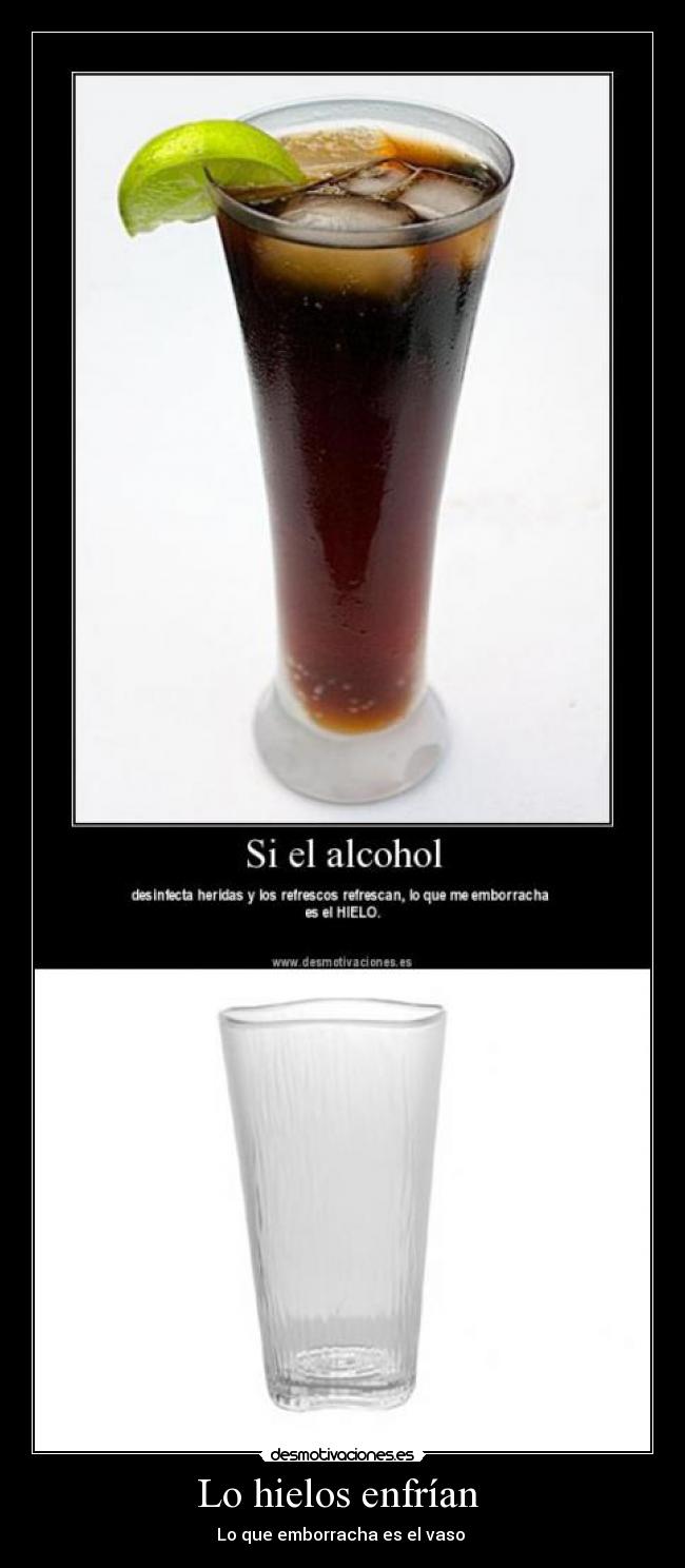 Lo hielos enfrían  - Lo que emborracha es el vaso 