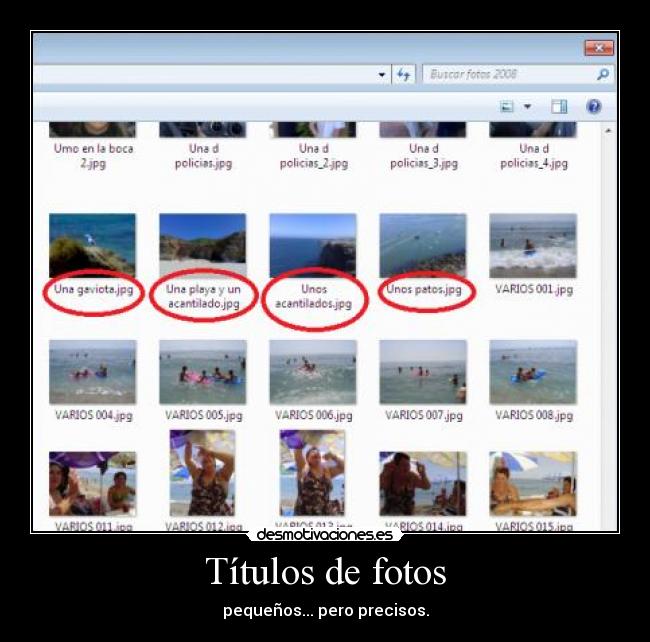 Títulos de fotos - pequeños... pero precisos.