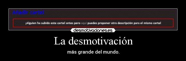 La desmotivación -