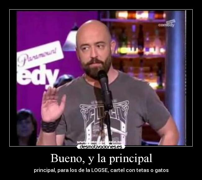 Bueno, y la principal - principal, para los de la LOGSE, cartel con tetas o gatos