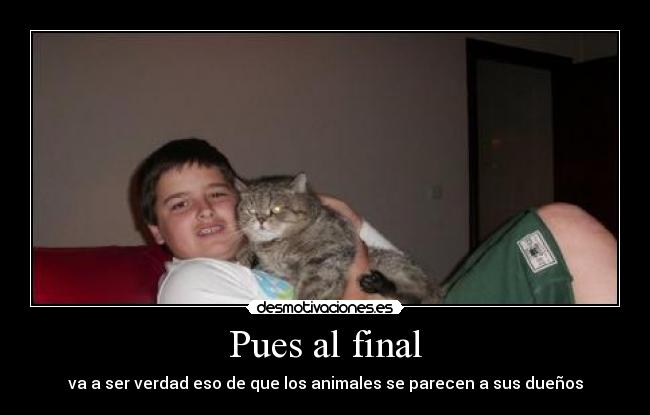 Pues al final - va a ser verdad eso de que los animales se parecen a sus dueños