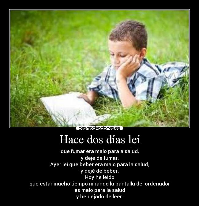 Hace dos días leí - 