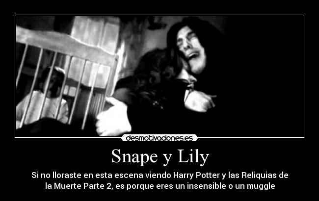 Snape y Lily - Si no lloraste en esta escena viendo Harry Potter y las Reliquias de
la Muerte Parte 2, es porque eres un insensible o un muggle