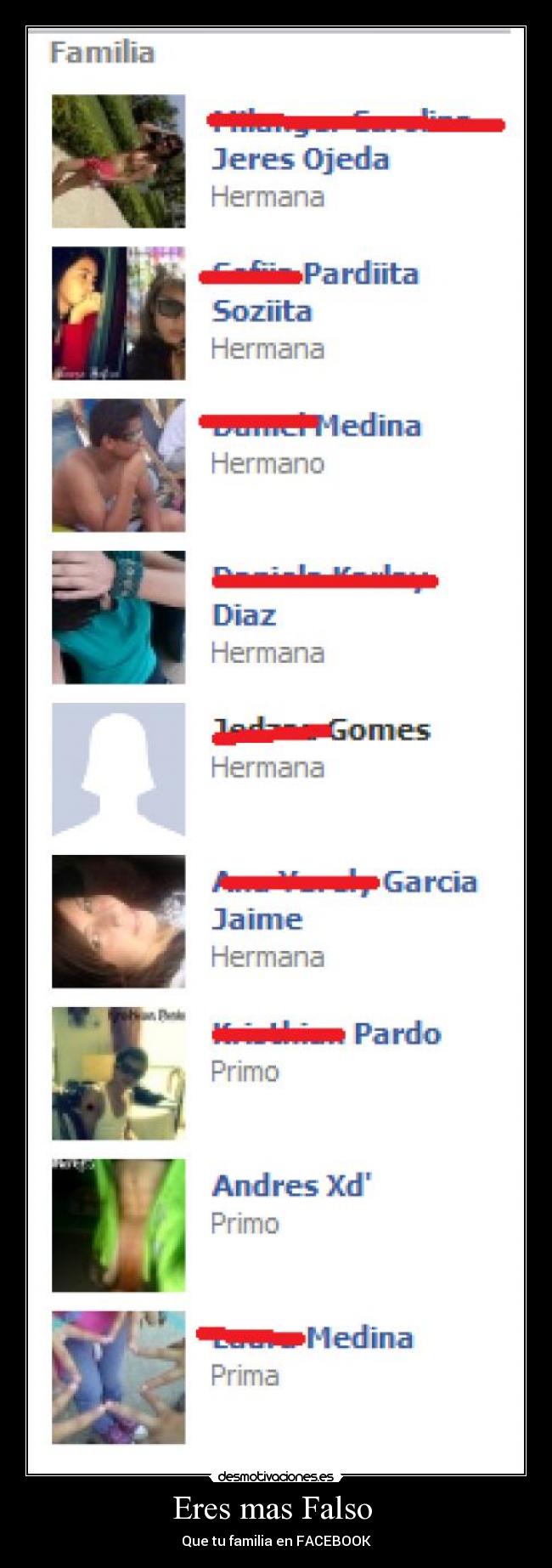 Eres mas Falso  - Que tu familia en FACEBOOK