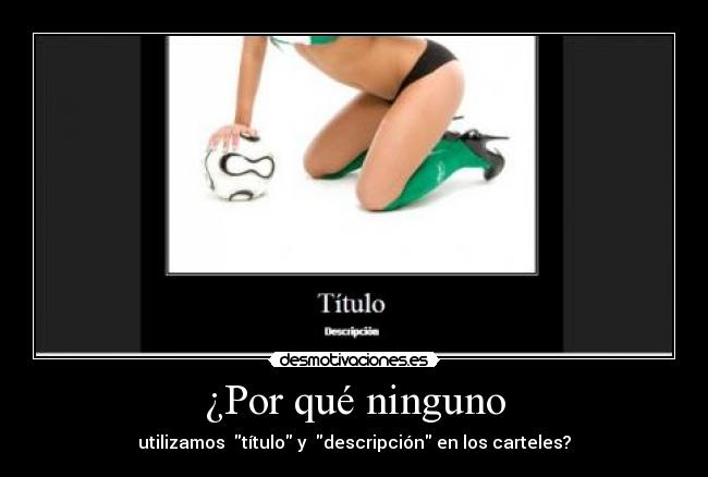 ¿Por qué ninguno - utilizamos título y descripción en los carteles?