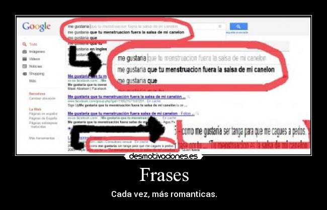 Frases - Cada vez, más romanticas.