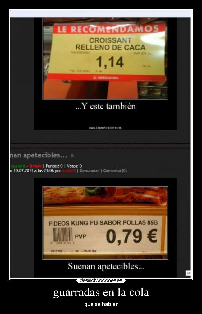 guarradas en la cola -